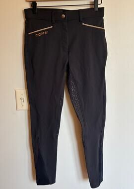 Montar Elisabeth Black Full Seat Riding Breeches Size 38 Equestrian Show Pants